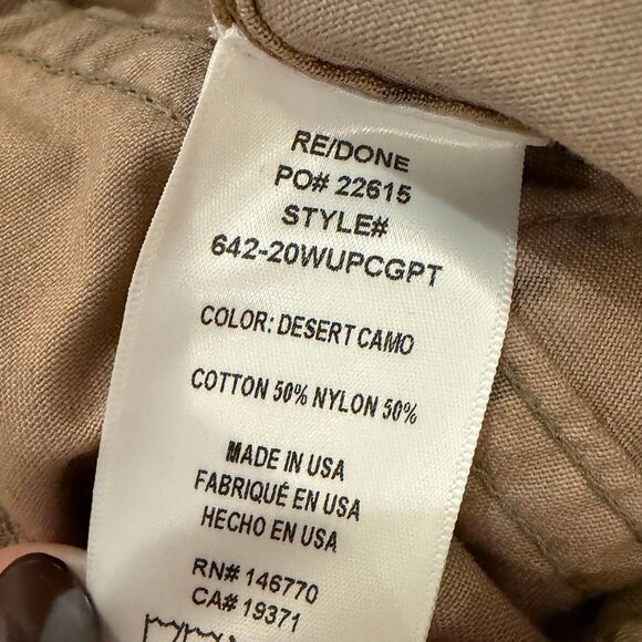 RE/DONE Camo Cargo Pants Size Medium - Picture 8 of 8